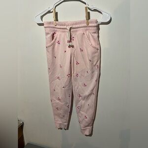 Cat & Jack Pink Floral Sweatpants with Elastic Waistband